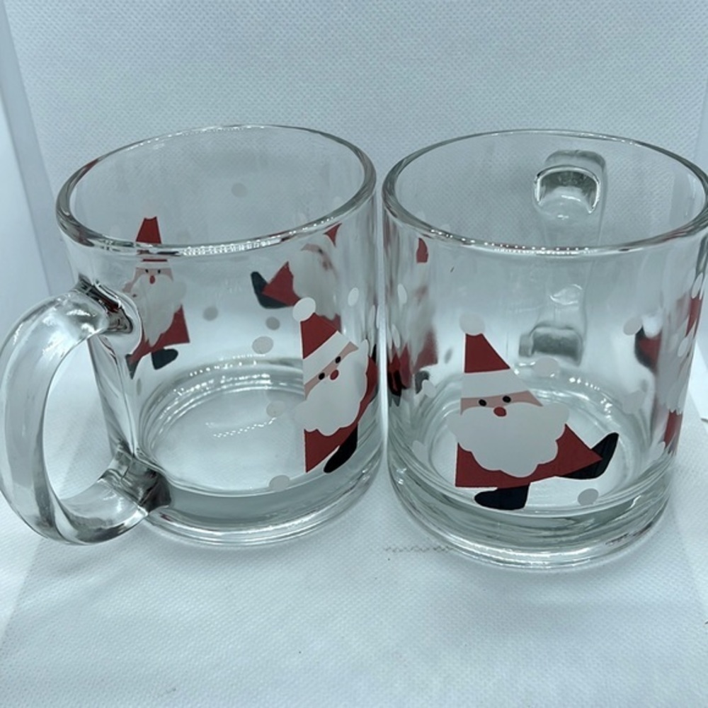 Two Santa Glass‎ Mugs